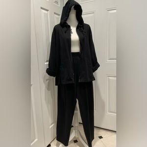 ☃️☃️Black 100%Cotton Jacket & Pants Set, XL